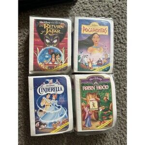 Disney VHS Tape Mini Figures McDonald’s Collectors 1-4  Pocahontas, Cinderella +